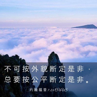 Picture 03 - 约 翰 福 音 7:24 CUVS - 不 可 按 外 貌 断 定 是 非 ， 总 要 - Bible Verse Picture