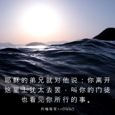 Picture 03 - 约 翰 福 音 7:3 CUVS - 耶 稣 的 弟 兄 就 对 他 说 ： 你 离 - Bible Verse Picture