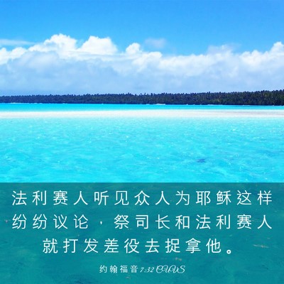 Picture 03 - 约 翰 福 音 7:32 CUVS - 法 利 赛 人 听 见 众 人 为 耶 稣 这 - Bible Verse Picture