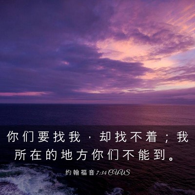 Picture 03 - 约 翰 福 音 7:34 CUVS - 你 们 要 找 我 ， 却 找 不 着 ； 我 - Bible Verse Picture