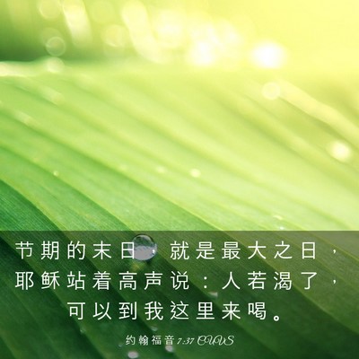 Picture 03 - 约 翰 福 音 7:37 CUVS - 节 期 的 末 日 ， 就 是 最 大 之 日 - Bible Verse Picture
