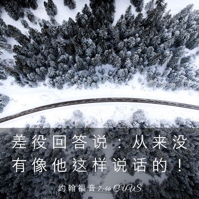 Picture 03 - 约 翰 福 音 7:46 CUVS - 差 役 回 答 说 ： 从 来 没 有 像 他 - Bible Verse Picture