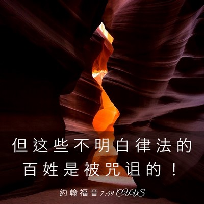 Picture 03 - 约 翰 福 音 7:49 CUVS - 但 这 些 不 明 白 律 法 的 百 姓 是 - Bible Verse Picture