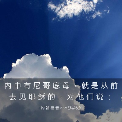 Picture 03 - 约 翰 福 音 7:50 CUVS - 内 中 有 尼 哥 底 母 ， 就 是 从 前 - Bible Verse Picture