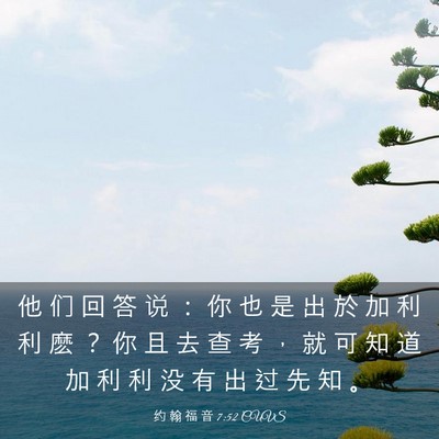Picture 03 - 约 翰 福 音 7:52 CUVS - 他 们 回 答 说 ： 你 也 是 出 於 加 - Bible Verse Picture
