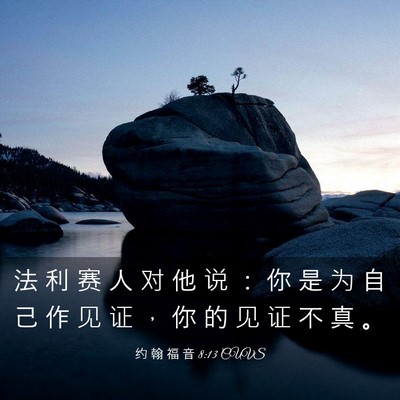 Picture 03 - 约 翰 福 音 8:13 CUVS - 法 利 赛 人 对 他 说 ： 你 是 为 自 - Bible Verse Picture