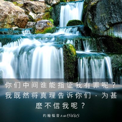 Picture 03 - 约 翰 福 音 8:46 CUVS - 你 们 中 间 谁 能 指 证 我 有 罪 呢 - Bible Verse Picture