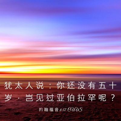 Picture 03 - 约 翰 福 音 8:57 CUVS - 犹 太 人 说 ： 你 还 没 有 五 十 岁 - Bible Verse Picture