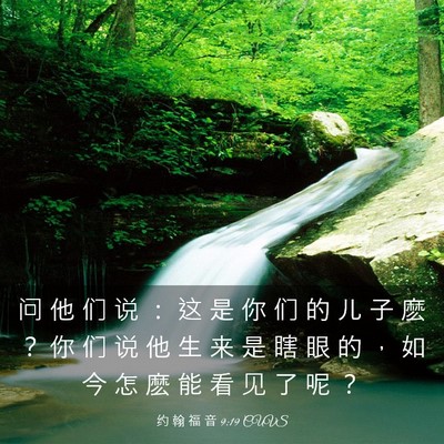 Picture 03 - 约 翰 福 音 9:19 CUVS - 问 他 们 说 ： 这 是 你 们 的 儿 子 - Bible Verse Picture