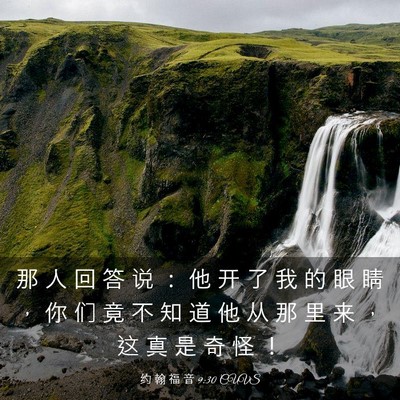 Picture 03 - 约 翰 福 音 9:30 CUVS - 那 人 回 答 说 ： 他 开 了 我 的 眼 - Bible Verse Picture