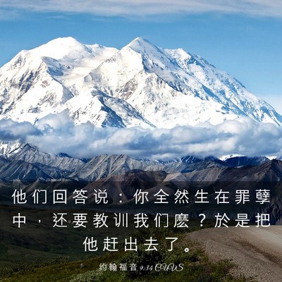 Picture 03 - 约 翰 福 音 9:34 CUVS - 他 们 回 答 说 ： 你 全 然 生 在 罪 - Bible Verse Picture