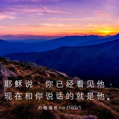Picture 03 - 约 翰 福 音 9:37 CUVS - 耶 稣 说 ： 你 已 经 看 见 他 ， 现 - Bible Verse Picture