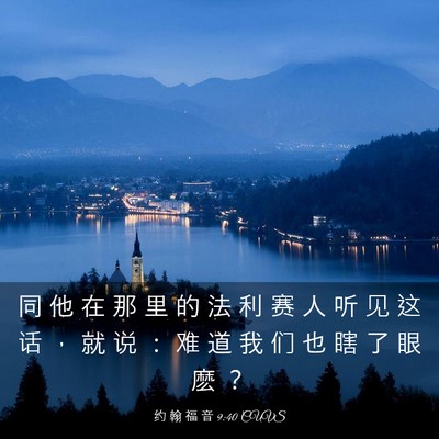 Picture 03 - 约 翰 福 音 9:40 CUVS - 同 他 在 那 里 的 法 利 赛 人 听 见 - Bible Verse Picture