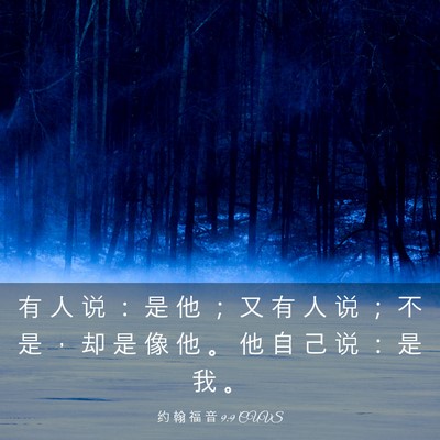 Picture 03 - 约 翰 福 音 9:9 CUVS - 有 人 说 ： 是 他 ； 又 有 人 说 ； - Bible Verse Picture