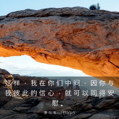 Picture 03 - 罗 马 书 1:12 CUVS - 这 样 ， 我 在 你 们 中 间 ， 因 你 - Bible Verse Picture