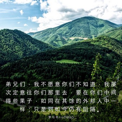 Picture 03 - 罗 马 书 1:13 CUVS - 弟 兄 们 ， 我 不 愿 意 你 们 不 知 - Bible Verse Picture