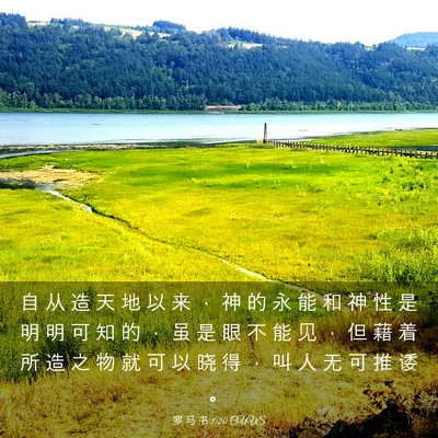 Picture 03 - 罗 马 书 1:20 CUVS - 自 从 造 天 地 以 来 ， 神 的 永 能 - Bible Verse Picture
