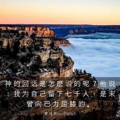 Picture 03 - 罗 马 书 11:4 CUVS - 神 的 回 话 是 怎 麽 说 的 呢 ？ 他 - Bible Verse Picture