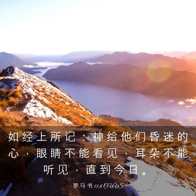Picture 03 - 罗 马 书 11:8 CUVS - 如 经 上 所 记 ： 神 给 他 们 昏 迷 - Bible Verse Picture