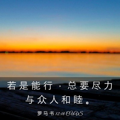 Picture 03 - 罗 马 书 12:18 CUVS - 若 是 能 行 ， 总 要 尽 力 与 众 人 - Bible Verse Picture
