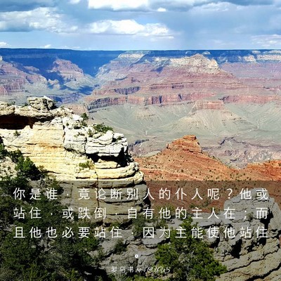 Picture 03 - 罗 马 书 14:4 CUVS - 你 是 谁 ， 竟 论 断 别 人 的 仆 人 - Bible Verse Picture