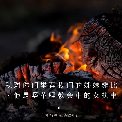 Picture 03 - 罗 马 书 16:1 CUVS - 我 对 你 们 举 荐 我 们 的 姊 妹 非 - Bible Verse Picture