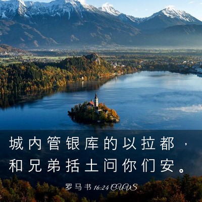 Picture 03 - 罗 马 书 16:24 CUVS - 城 内 管 银 库 的 以 拉 都 ， 和 兄 - Bible Verse Picture