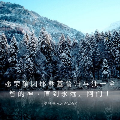 Picture 03 - 罗 马 书 16:27 CUVS - 愿 荣 耀 因 耶 稣 基 督 归 与 独 一 - Bible Verse Picture