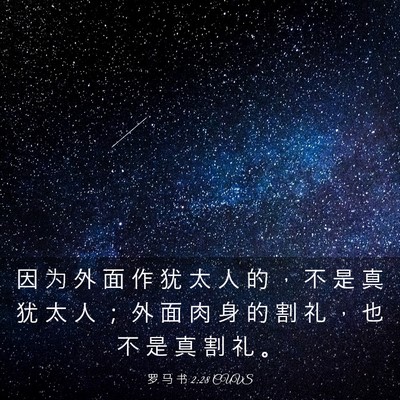 Picture 03 - 罗 马 书 2:28 CUVS - 因 为 外 面 作 犹 太 人 的 ， 不 是 - Bible Verse Picture