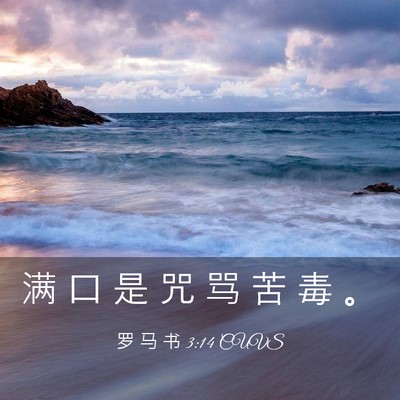 Picture 03 - 罗 马 书 3:14 CUVS - 满 口 是 咒 骂 苦 毒 - Bible Verse Picture