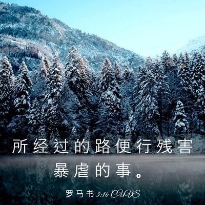 Picture 03 - 罗 马 书 3:16 CUVS - 所 经 过 的 路 便 行 残 害 暴 虐 的 - Bible Verse Picture