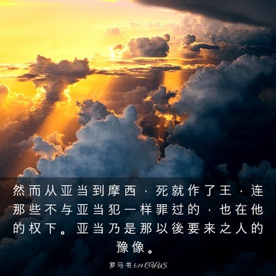 Picture 03 - 罗 马 书 5:14 CUVS - 然 而 从 亚 当 到 摩 西 ， 死 就 作 - Bible Verse Picture