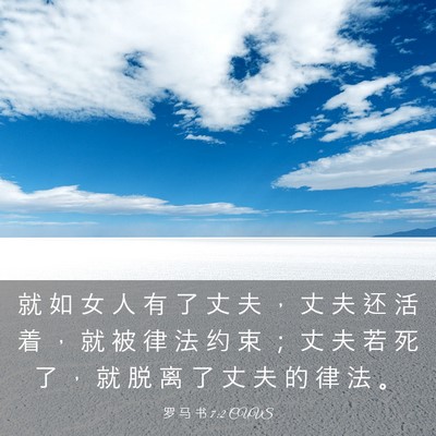 Picture 03 - 罗 马 书 7:2 CUVS - 就 如 女 人 有 了 丈 夫 ， 丈 夫 还 - Bible Verse Picture