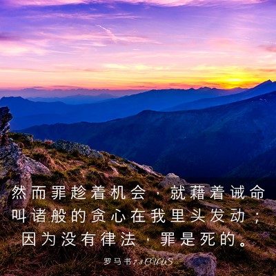 Picture 03 - 罗 马 书 7:8 CUVS - 然 而 罪 趁 着 机 会 ， 就 藉 着 诫 - Bible Verse Picture