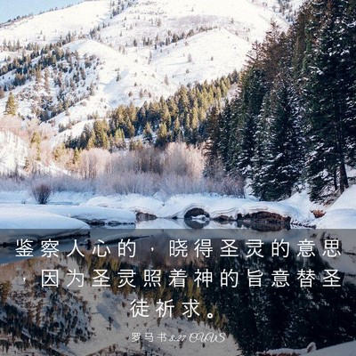 Picture 03 - 罗 马 书 8:27 CUVS - 鉴 察 人 心 的 ， 晓 得 圣 灵 的 意 - Bible Verse Picture