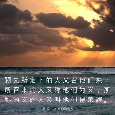Picture 03 - 罗 马 书 8:30 CUVS - 预 先 所 定 下 的 人 又 召 他 们 来 - Bible Verse Picture