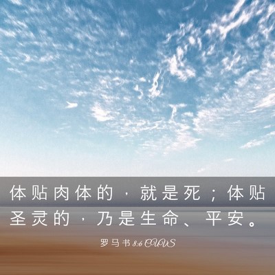 Picture 03 - 罗 马 书 8:6 CUVS - 体 贴 肉 体 的 ， 就 是 死 ； 体 贴 - Bible Verse Picture