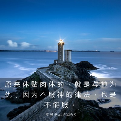 Picture 03 - 罗 马 书 8:7 CUVS - 原 来 体 贴 肉 体 的 ， 就 是 与 神 - Bible Verse Picture
