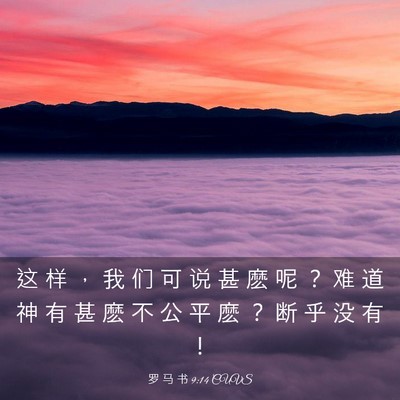 Picture 03 - 罗 马 书 9:14 CUVS - 这 样 ， 我 们 可 说 甚 麽 呢 ？ 难 - Bible Verse Picture