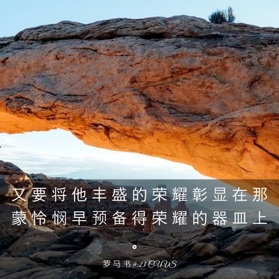 Picture 03 - 罗 马 书 9:23 CUVS - 又 要 将 他 丰 盛 的 荣 耀 彰 显 在 - Bible Verse Picture