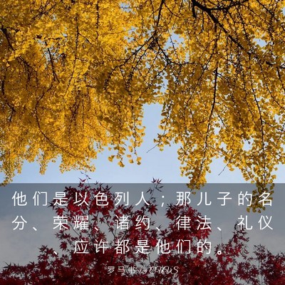 Picture 03 - 罗 马 书 9:4 CUVS - 他 们 是 以 色 列 人 ； 那 儿 子 的 - Bible Verse Picture