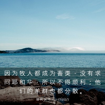 Picture 03 - 耶 利 米 书 10:21 CUVS - 因 为 牧 人 都 成 为 畜 类 ， 没 有 - Bible Verse Picture