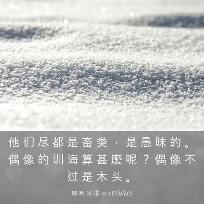Picture 03 - 耶 利 米 书 10:8 CUVS - 他 们 尽 都 是 畜 类 ， 是 愚 昧 的 - Bible Verse Picture