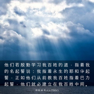 Picture 03 - 耶 利 米 书 12:16 CUVS - 他 们 若 殷 勤 学 习 我 百 姓 的 道 - Bible Verse Picture