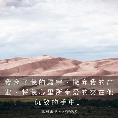 Picture 03 - 耶 利 米 书 12:7 CUVS - 我 离 了 我 的 殿 宇 ， 撇 弃 我 的 - Bible Verse Picture