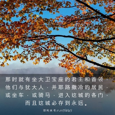 Picture 03 - 耶 利 米 书 17:25 CUVS - 那 时 就 有 坐 大 卫 宝 座 的 君 王 - Bible Verse Picture
