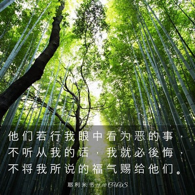 Picture 03 - 耶 利 米 书 18:10 CUVS - 他 们 若 行 我 眼 中 看 为 恶 的 事 - Bible Verse Picture