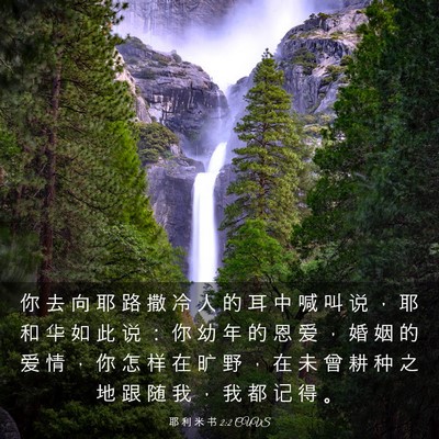 Picture 03 - 耶 利 米 书 2:2 CUVS - 你 去 向 耶 路 撒 冷 人 的 耳 中 喊 - Bible Verse Picture