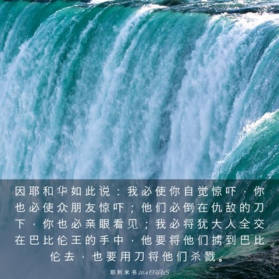 Picture 03 - 耶 利 米 书 20:4 CUVS - 因 耶 和 华 如 此 说 ： 我 必 使 你 - Bible Verse Picture