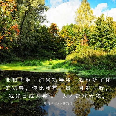 Picture 03 - 耶 利 米 书 20:7 CUVS - 耶 和 华 啊 ， 你 曾 劝 导 我 ， 我 - Bible Verse Picture